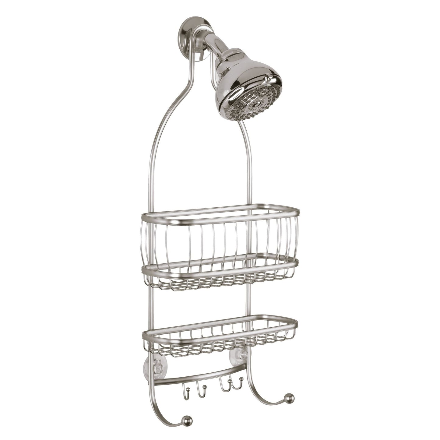 iDesign York Metal Wire Hanging Shower Caddy, Satin Silver