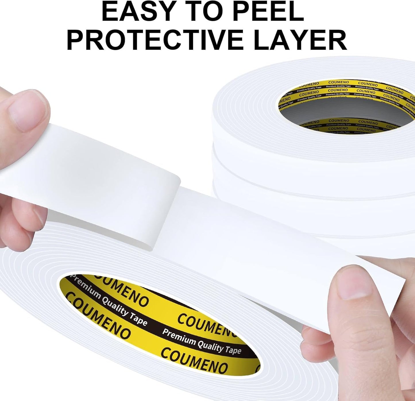 2 Pack Single-Sided Adhesive White Foam Tape 1.2inX16.4FT Single-Sided Sealing Strip Foam Pad Sponge Tape Window Weatherproof, Self-Adhesive Insulation Sealing Tape