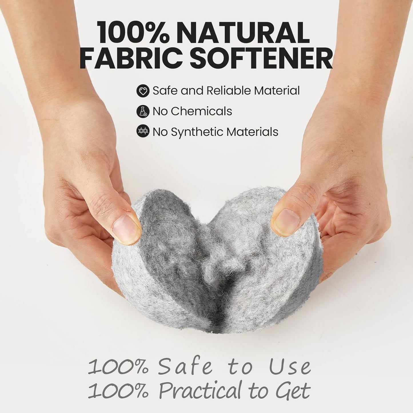 Kenning 26 Pieces Wool Dryer Balls Set, 24 Reusable Dryer Balls with 2 Muslin Bags Fabric Softener for Clothes Laundry Anti Wrinkle Anti Static Saving Energy and Time(Gray)