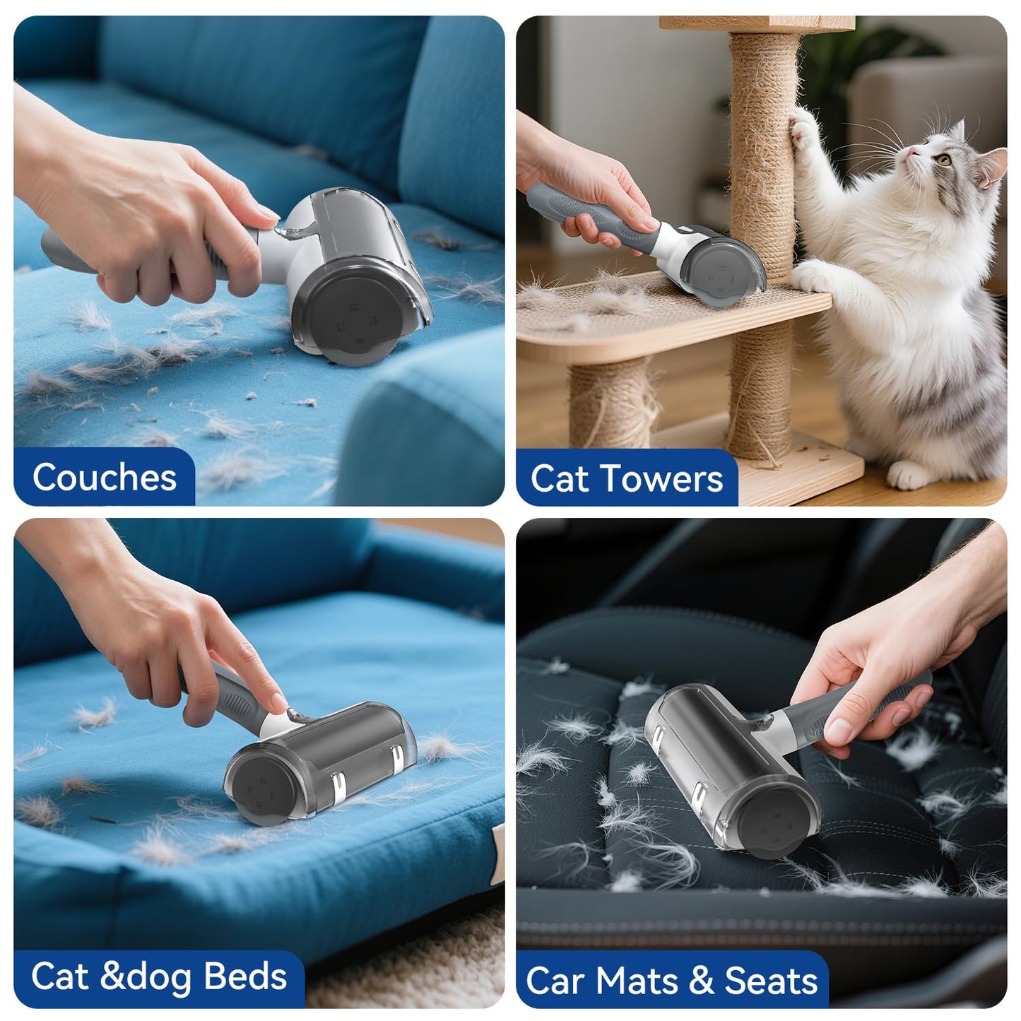 Belife Pet Hair Remover Roller Reusable Lint Roller for Dog and Cat Hair, Multi-Surface Pet Hair Removal Tool for Couch, Furniture, Carpet, Clothes, Bedding (Gray)