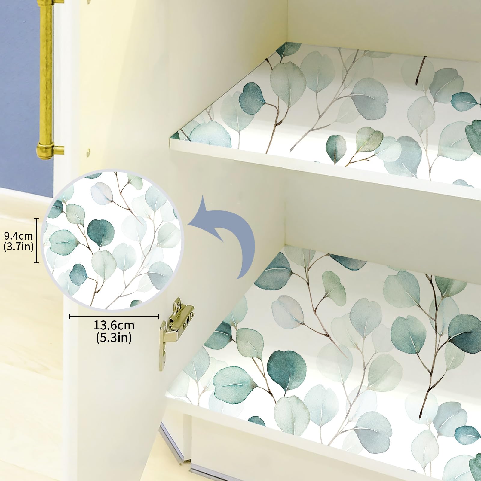 HAOKHOME Adhesive Shelf Liner Dresser Leaf Contact Paper for countertops