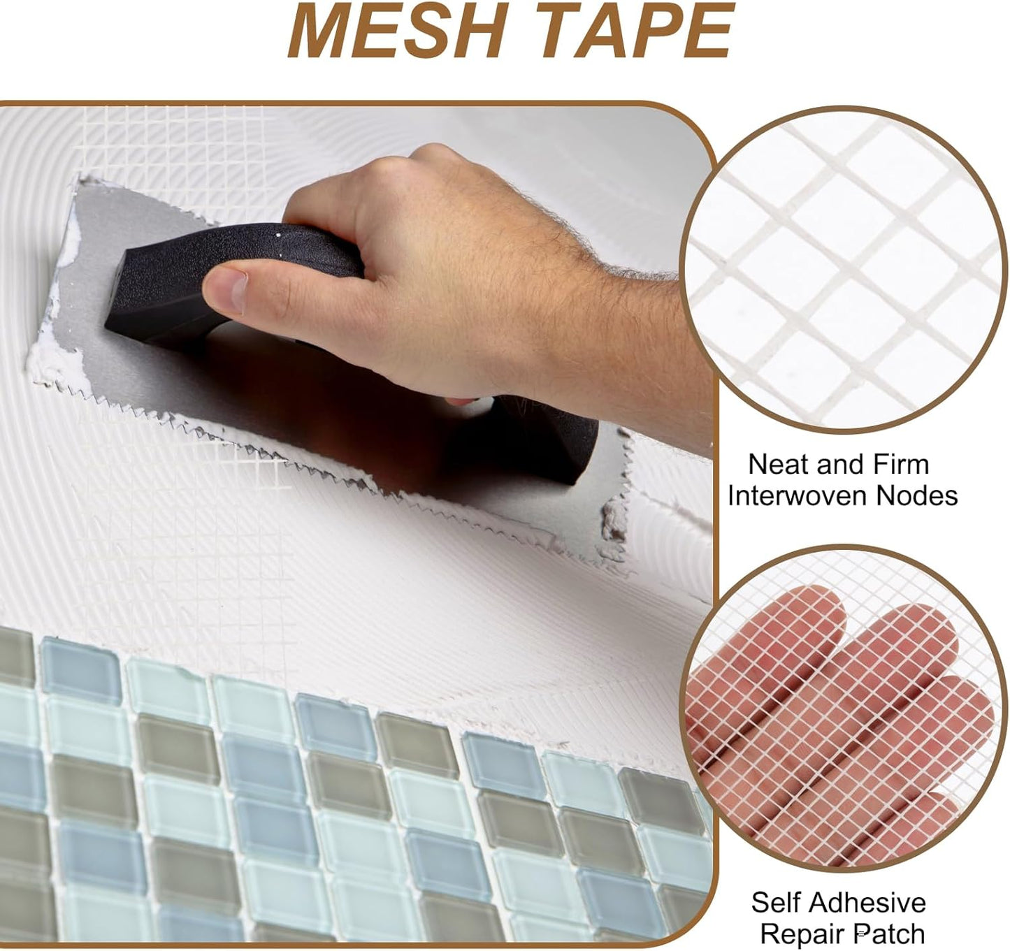 PATIKIL Drywall Repair Mesh Tape, 4 inch x 82 ft Fiberglass Repair Patch Self-Adhesive Dry Wall Joint Tape 12 Mesh Wall Hole Crack and Seam Patch, White