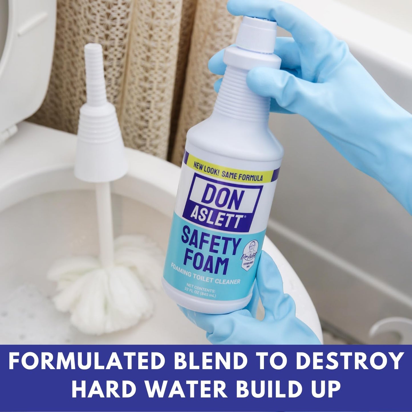 Don Aslett's Complete Toilet Cleaning Set | Includes 32 oz Toilet Cleaner, Convenient Cleaning Caddy, Johnny Mop Toilet Brush, and Pumice Stone for Tough Stains