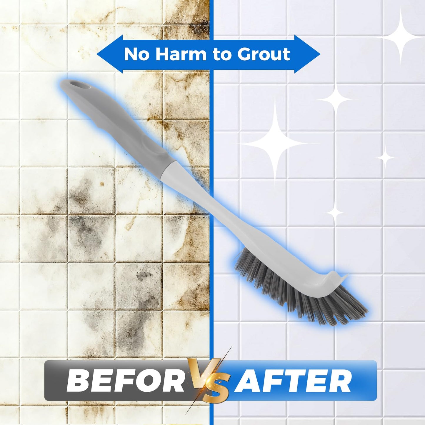 3 Pack Heavy Duty Scrub Brush Set for Household Use, Long Scrub Brush, Handheld Scrub Brush, and