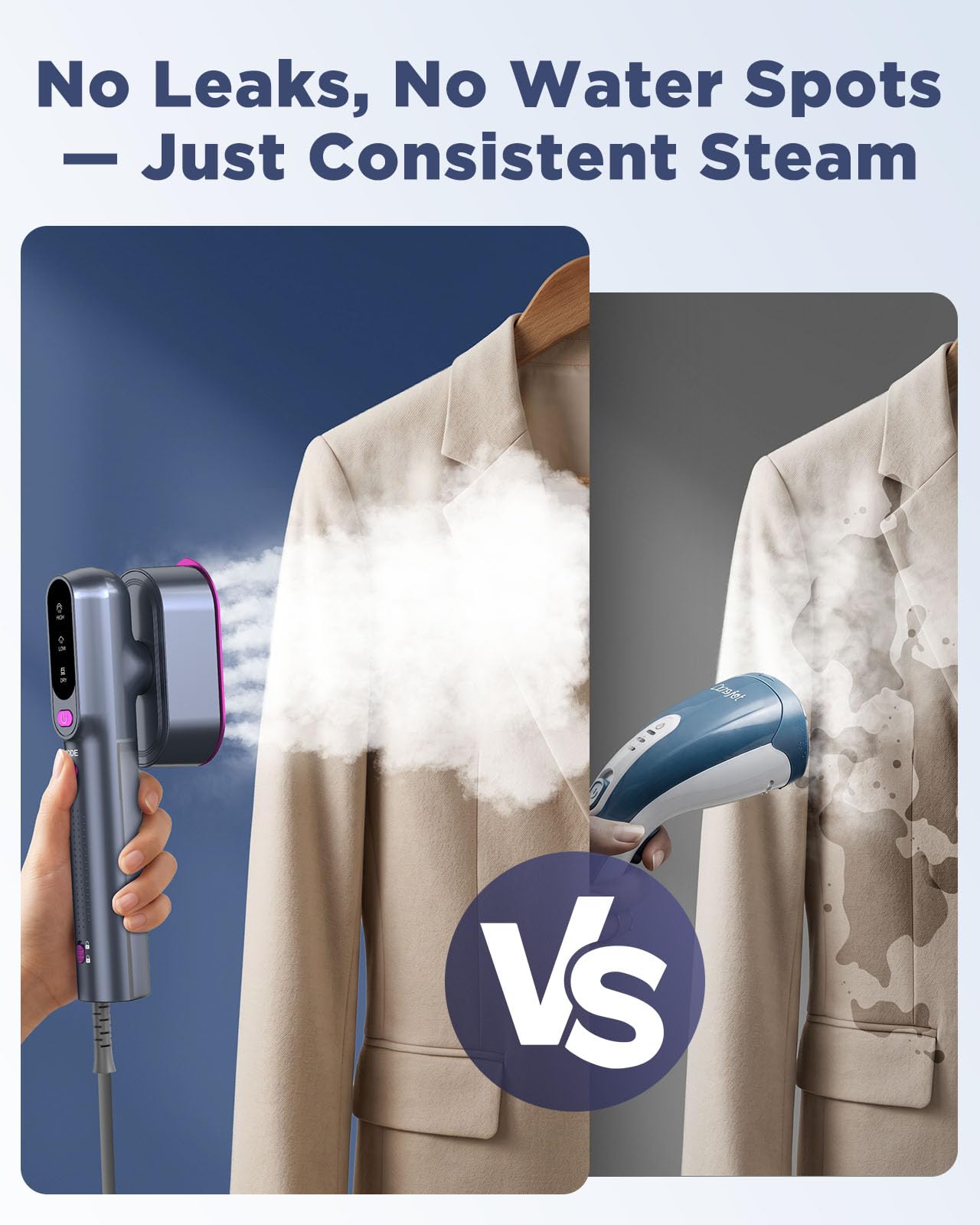 Travel Steamer for Clothes,100-240V Travel Steamer & Iron 2 in 1 with Fast Heat-Up,1200W Portable