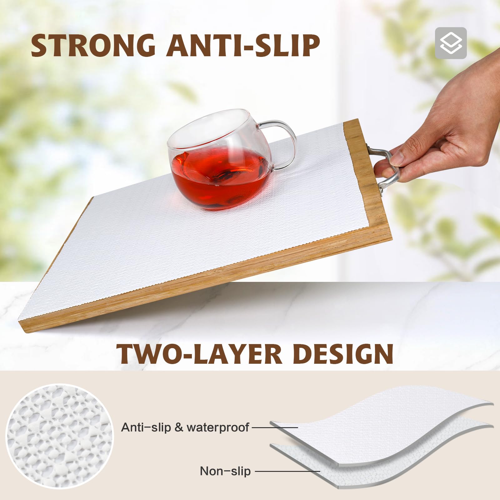 Shelf Liners for Kitchen Cabinets 12in x 20FT, Non Adhesive Drawer Liner