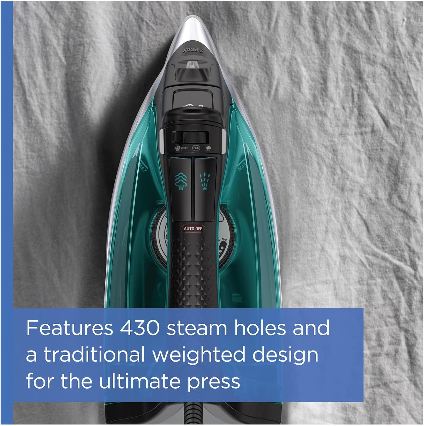 Rowenta Pro Master Stainless Steel Soleplate Steam Iron for Clothes, 210 g/min, 400 Microsteam Holes, Cotton, Wool, Poly, Silk, Linen, Nylon, 1775 Watts Iron Steamer for Clothes, Powerful Steam DW8360