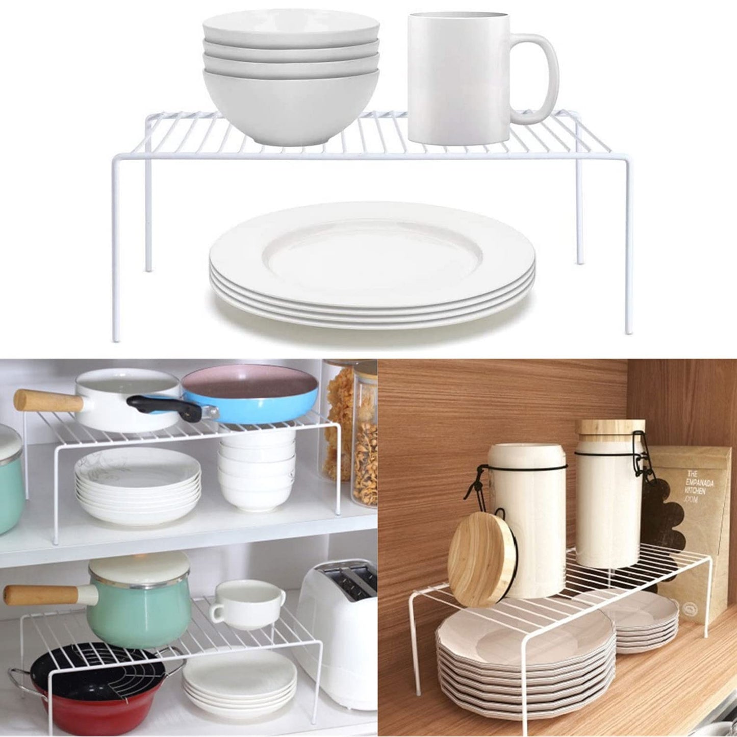 GEDLIRE Kitchen Cabinet Shelf Organizer Set of 6, Medium (13 x 9.4 inch) Metal Wire Pantry Storage