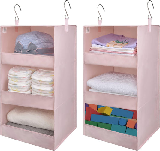 GRANNY SAYS 3 Shelf Hanging Closet Organizers and Storage, Collapsible Closet Storage Organizer