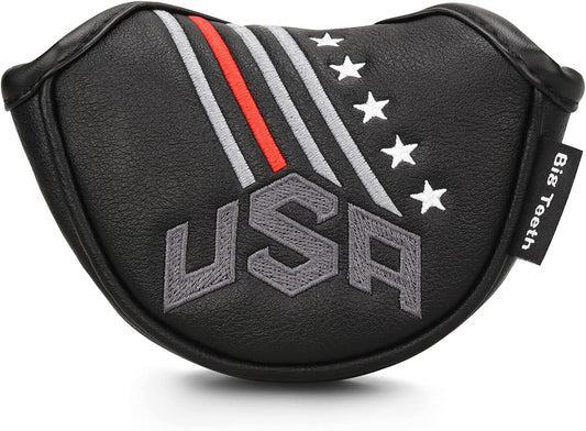 BIG TEETH Putter Cover Mallet Putter Cover Half Mallet Small Golf Headcover, Mini Club Head