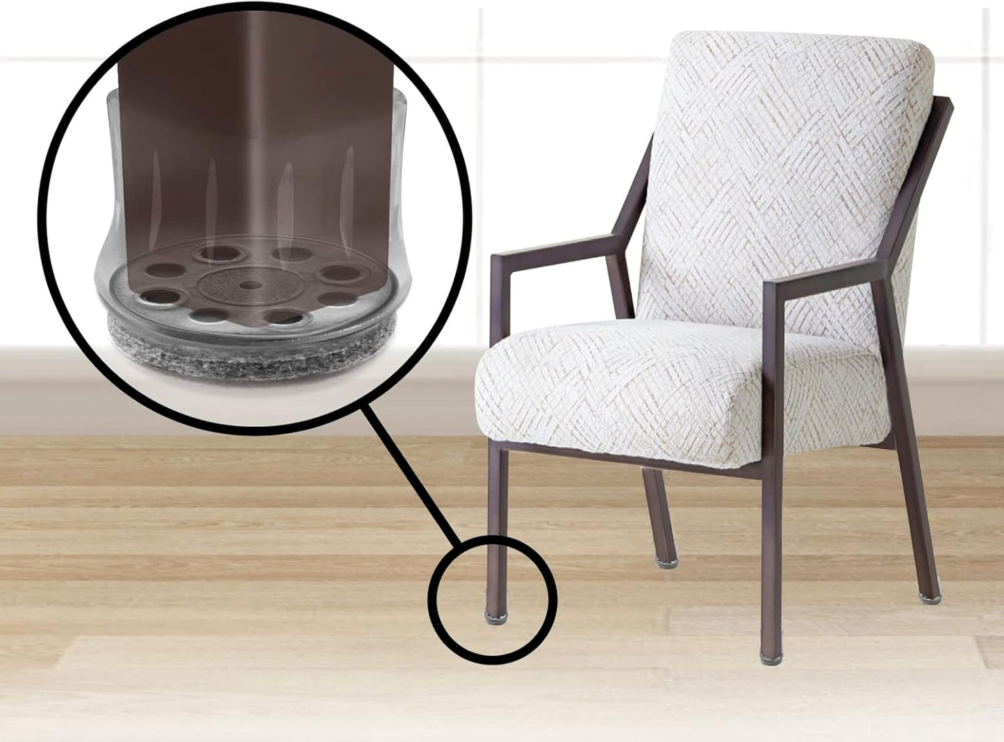 Slipstick GorillaFelt Chair Leg Floor Protectors for Hardwood Floors, Clear Sleeve Felt Pads for Furniture That Stay On, Fits Round & Square Legs, Includes 4 Premium Transparent Chair Socks, CB188