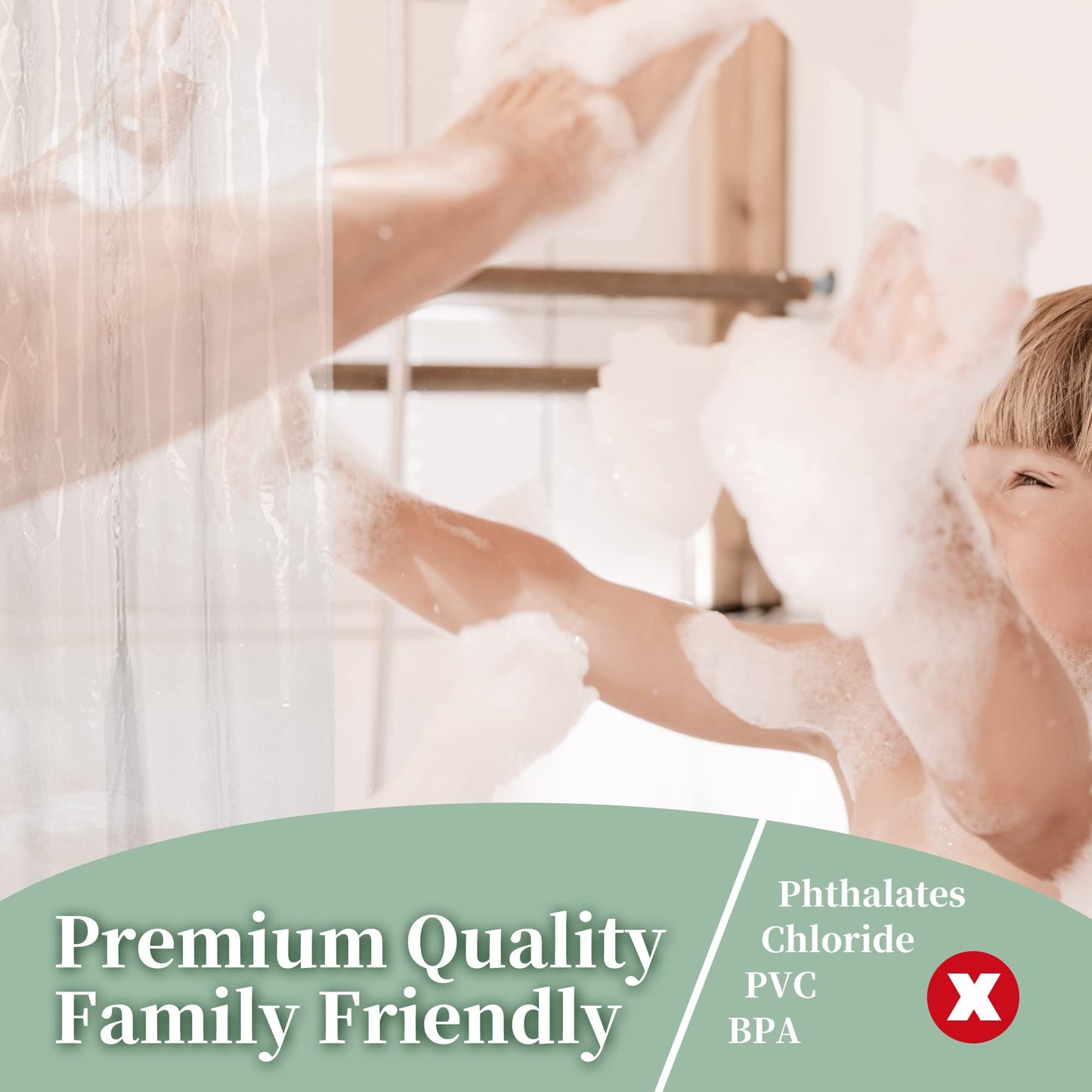 Barossa Design Premium Shower Curtain Liner Standard Size, Clear