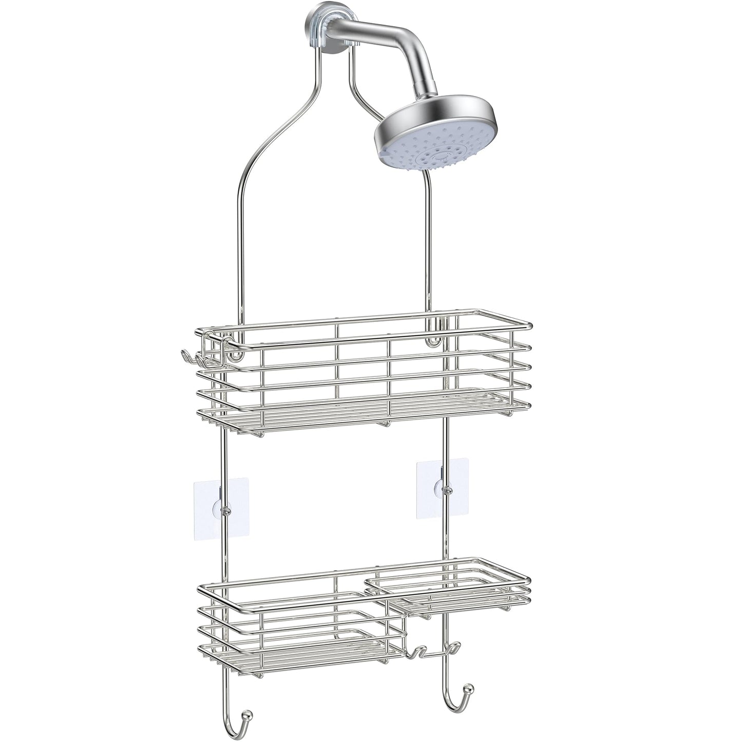 SMARTAKE Hanging Shower Head Caddy, Shower Shelf Organizer, Silver