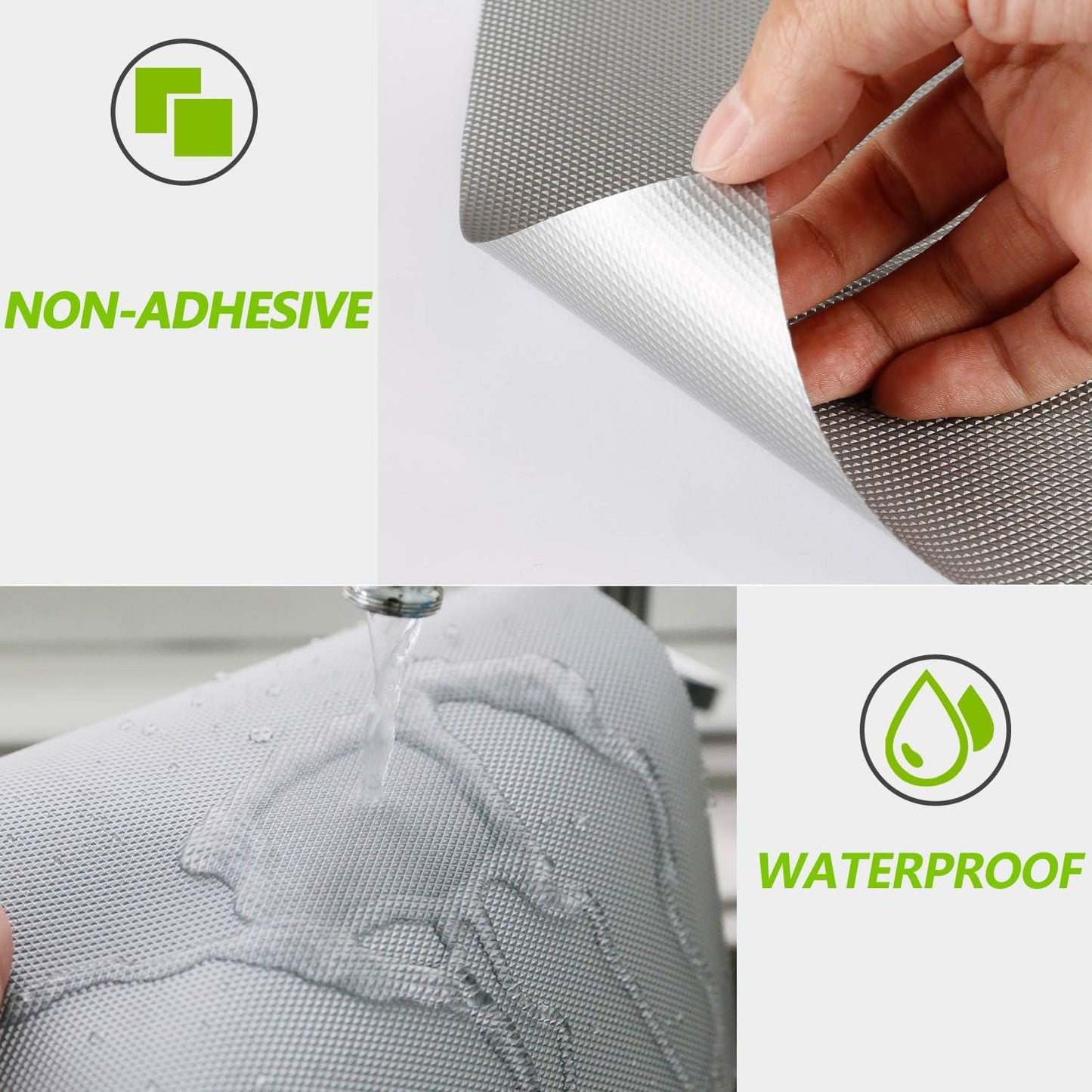 Kitchen Shelf Liner Drawer Liners, Non-Adhesive Refrigerator Liners Waterproof Fridge Mats with Strong Durable Kitchen Cabinets Mat for Drawers, Shelves, Pantry