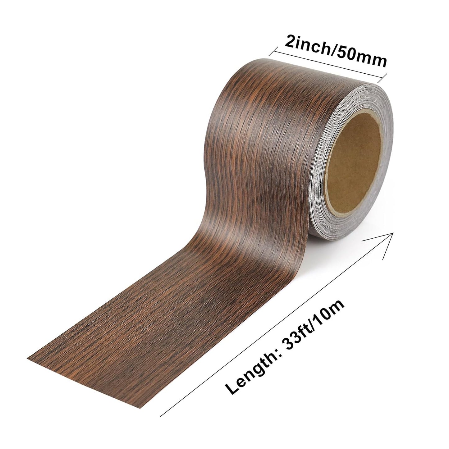 BOMEI PACK Wood Grain Repair Tape,Self Adhesive Repair Patch for Furniture, Floors, Cabinets, Windows, Doors, RV, Home Decor and DIY Projects (1, Walnut)