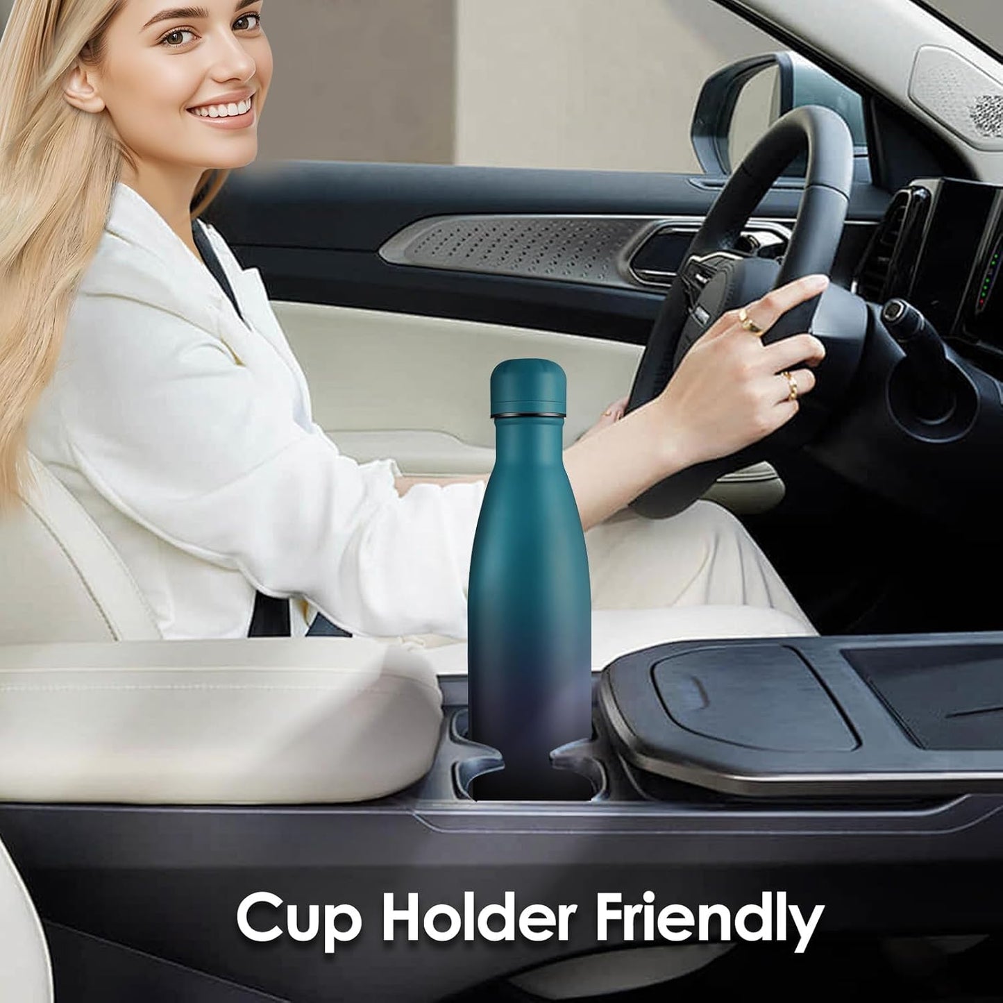 17oz Cola-Bottle Shaped Stainless Steel Leak-proof Water Bottle,Double Wall Vacuum Insulated Metal,Travel Mug For Sports Indoors & Outdoors,BPA-Free Kids Flasks,Dark Night(4Pack)