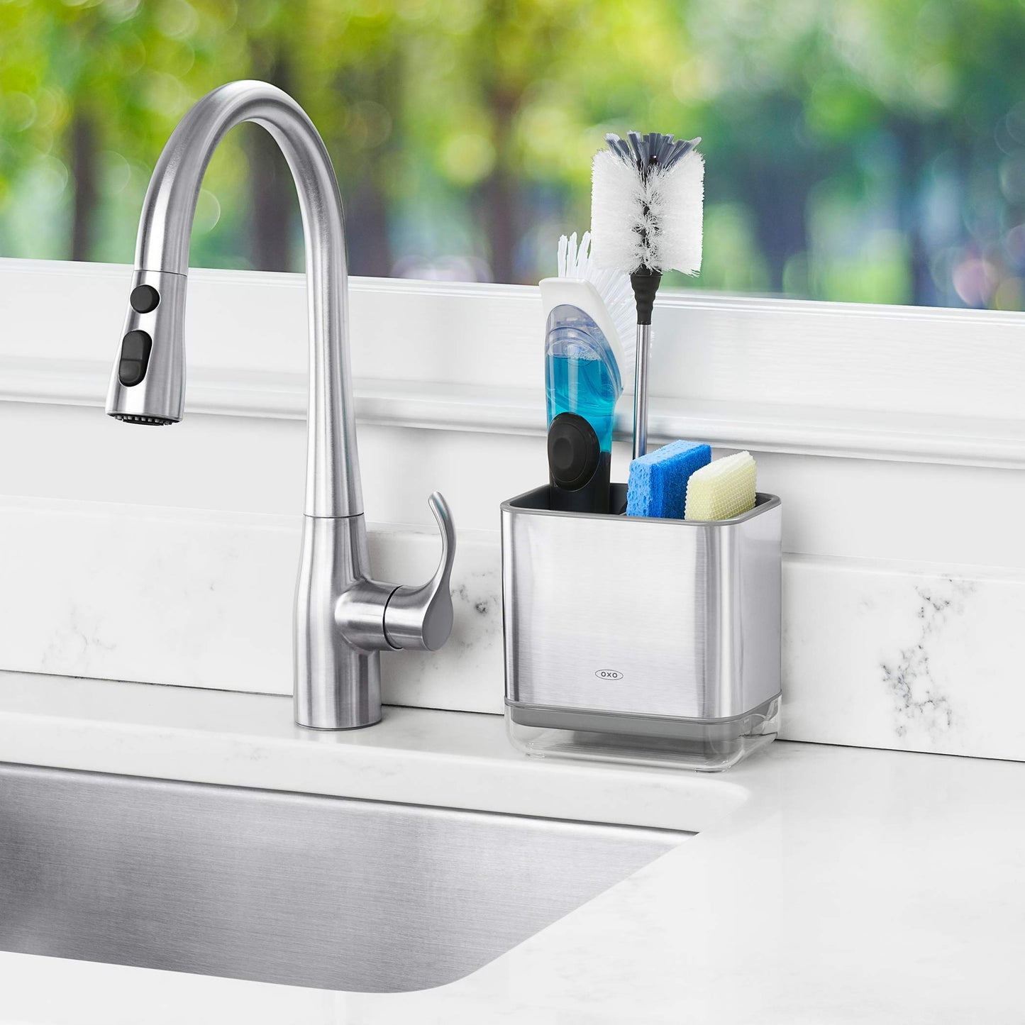 OXO Good Grips Stainless Steel Sink Organizer Caddy & Sponge Holder