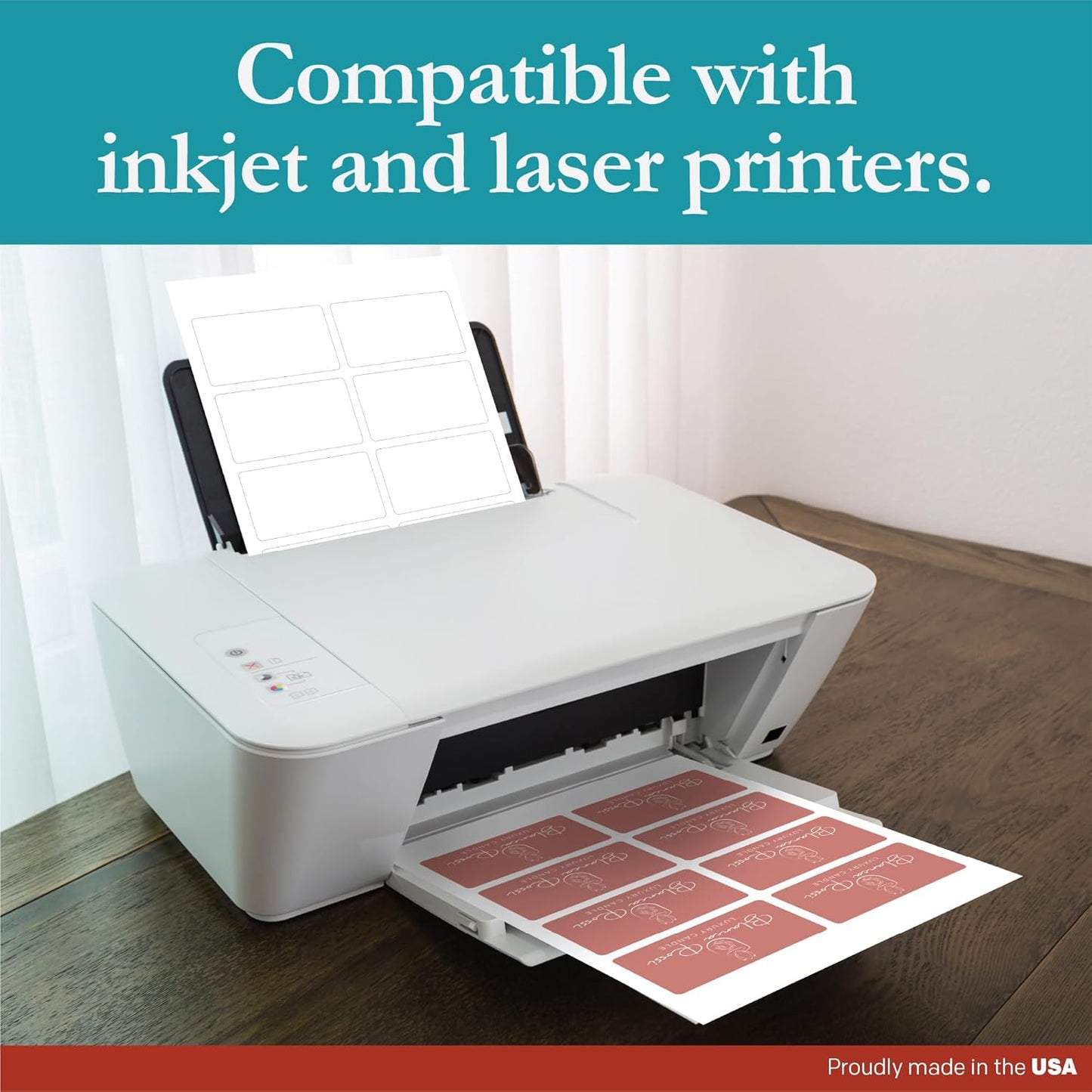 Premium Label Supply White Sticker Mailing Labels – 3.75" x 2" – Laser/Inkjet Compatible – (8 per Sheet), 25 Sheets – 200 Total Adhesive Labels