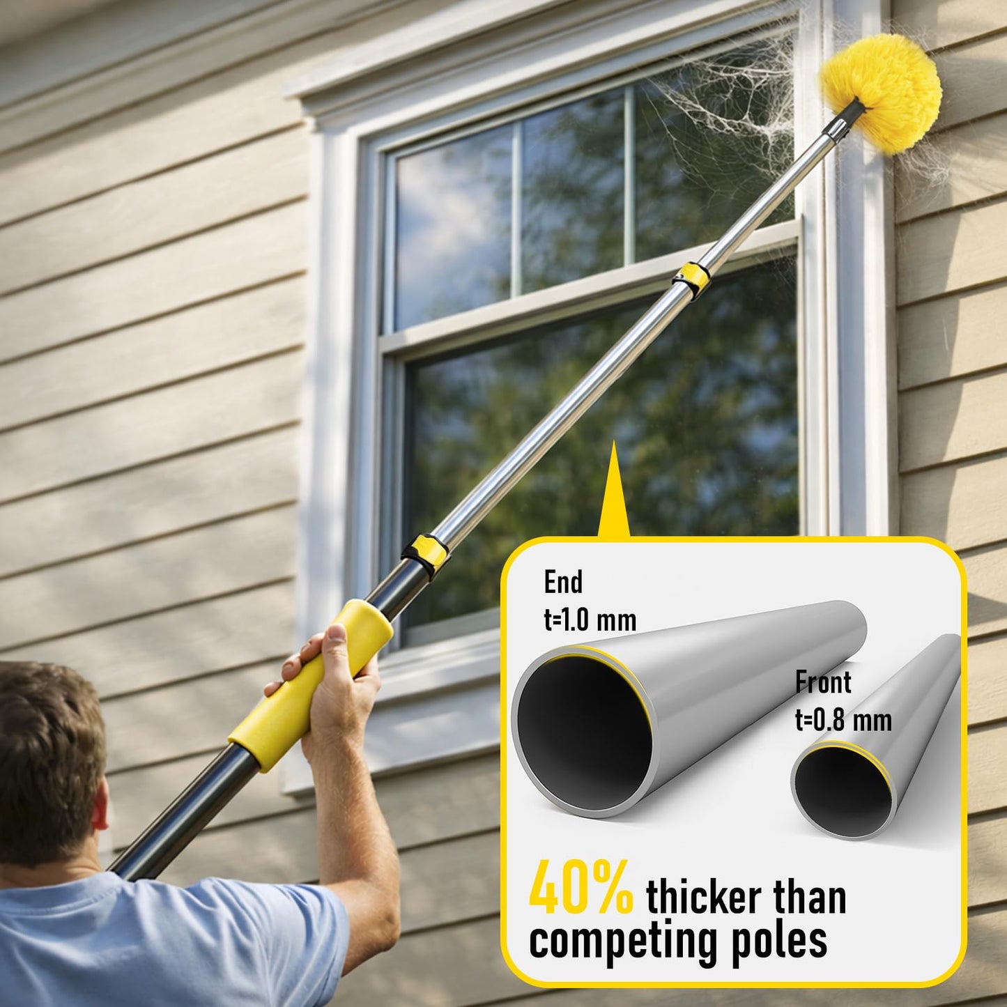 20 Foot High Ceiling Duster Kits with 5-12ft Heavy Duty Extension Pole