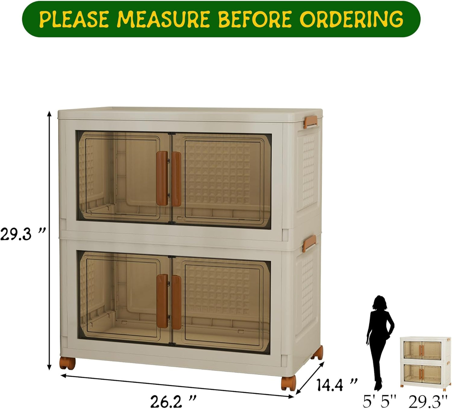 2 Tier Large Stackable Plastic Storage Bins with 1 Lid 95 QT/Tier, Collapsible Plastic Box Storage Bin with Wheels, Home Containers Boxes Closet Organizers for Living Room, Office, Dorm