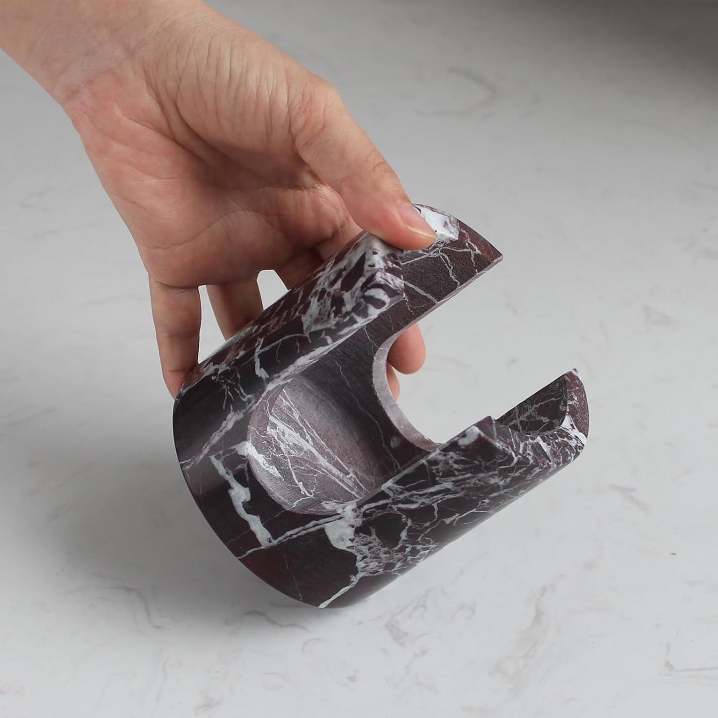 Natural Rosa Levanto Marble Sponge Holder for Kitchen Counter, Drying Rack, Sponge Caddy for Sink Organizer