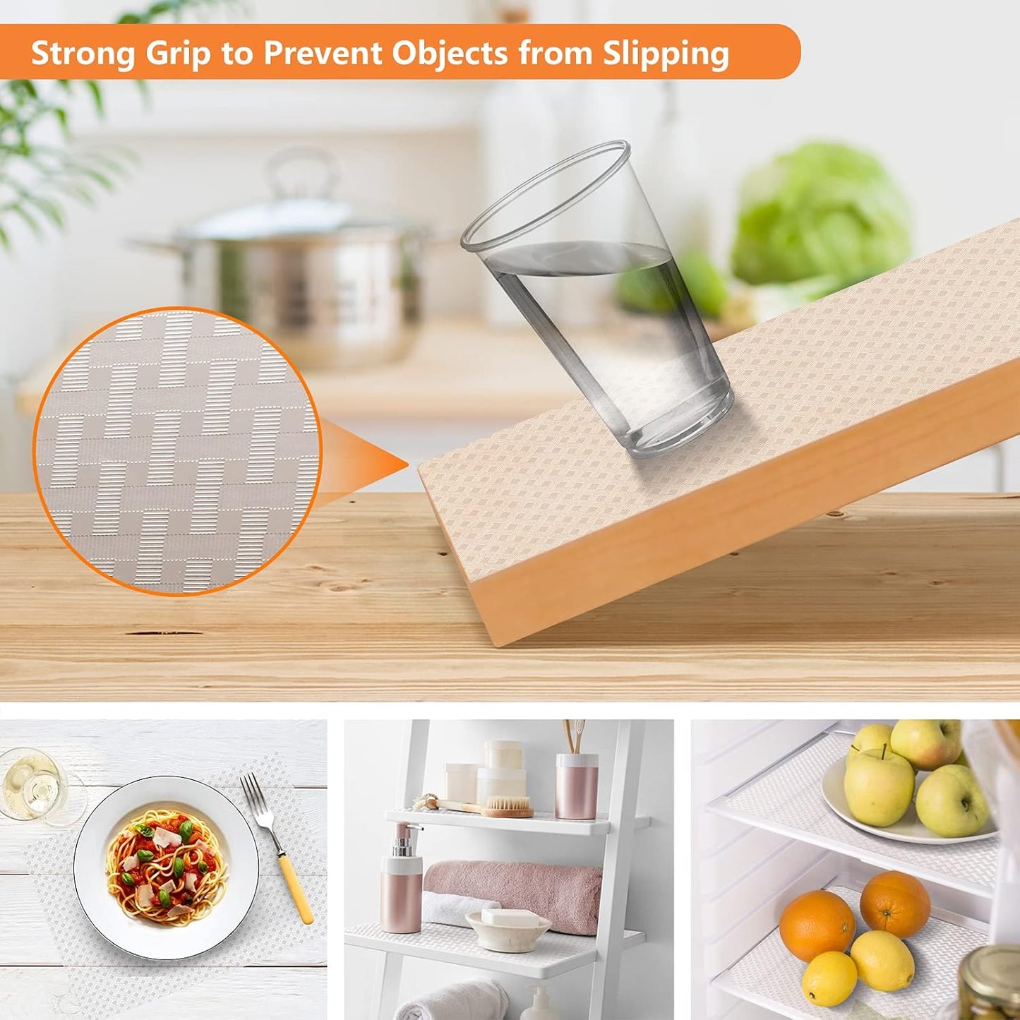 Shelf Liners for Kitchen Cabinets Refrigerator Liners Waterproof & Oil-Proof Kitchen Cupboard Liner Non-Slip Drawer Mats EVA Material Non Adhesive Fridge Mats for Shelves - Clear 23.6 x 78.7 Inches