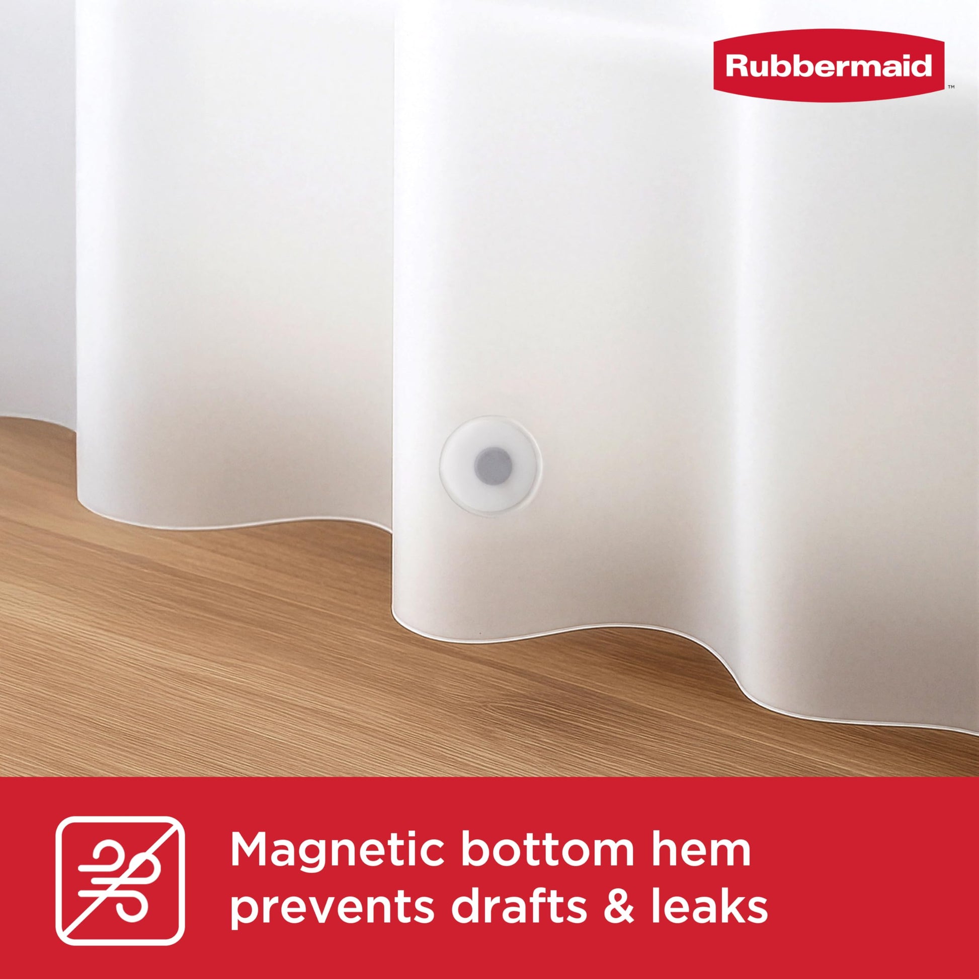 Rubbermaid Frosty Shower Curtain Liner, Waterproof Heavyweight 8g PEVA Shower Liner for Bathroom