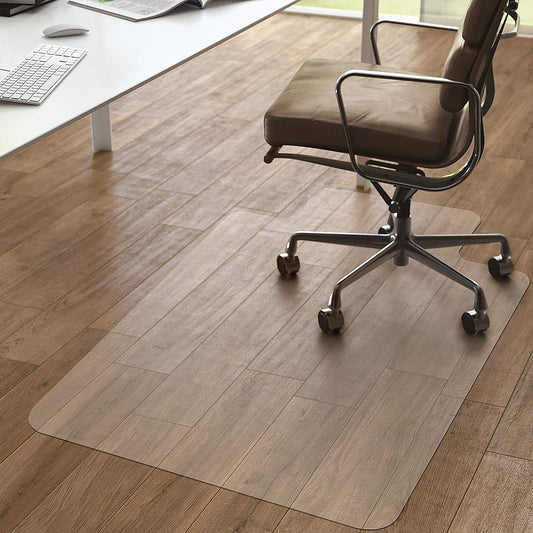 Kuyal Chair Mat, Rolling Chair Mat for Hardwood Floor, 45" X 53" Transparent PVC Home Office Floor