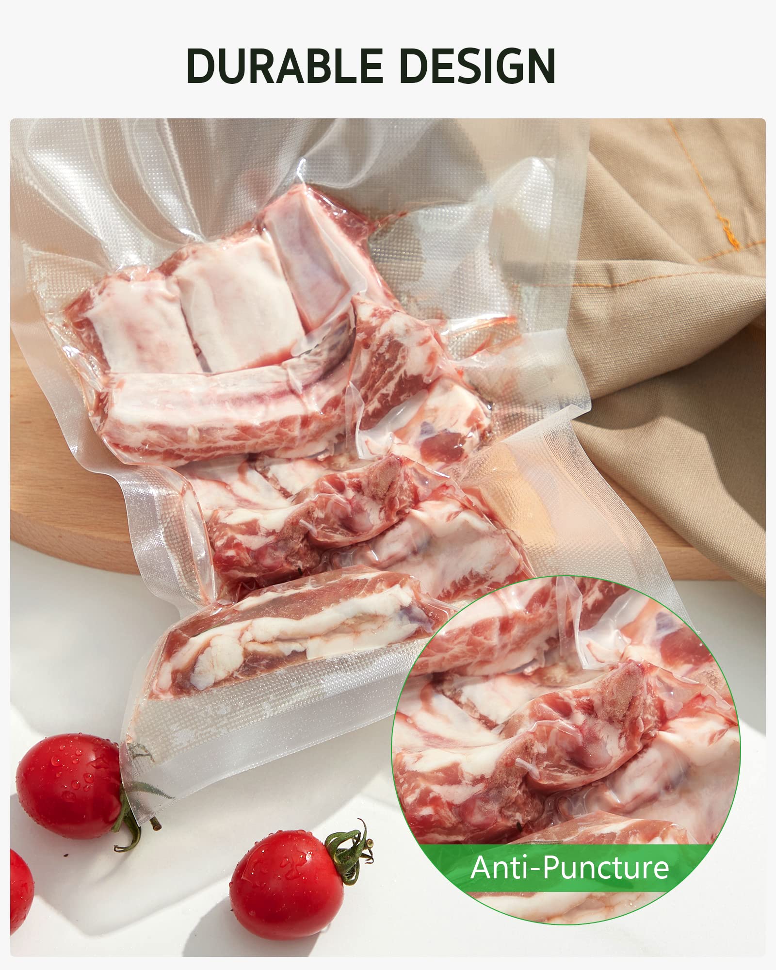 Syntus 150 Pcs Vacuum Sealer Bags for Food, 8x12+11x16+6x10, BPA Free