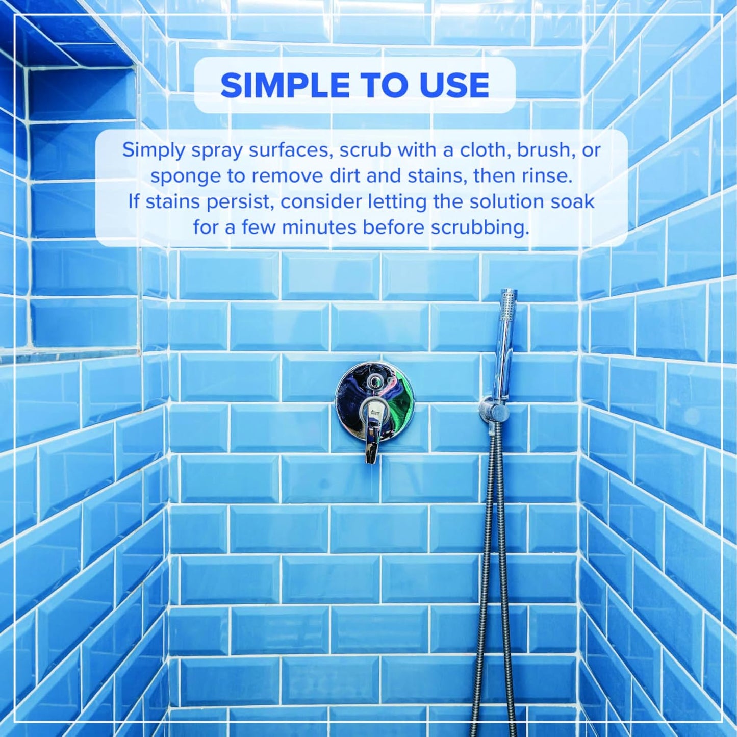 Fiberglass Shower Cleaner - 32 oz Fiberglass Cleaner for Bathtubs, Showers, Tile, Faucets & Bathrooms - Helps Remove Stains from Rust, Soap Scum & Hard Water - Streak-free, Non-Toxic Spray