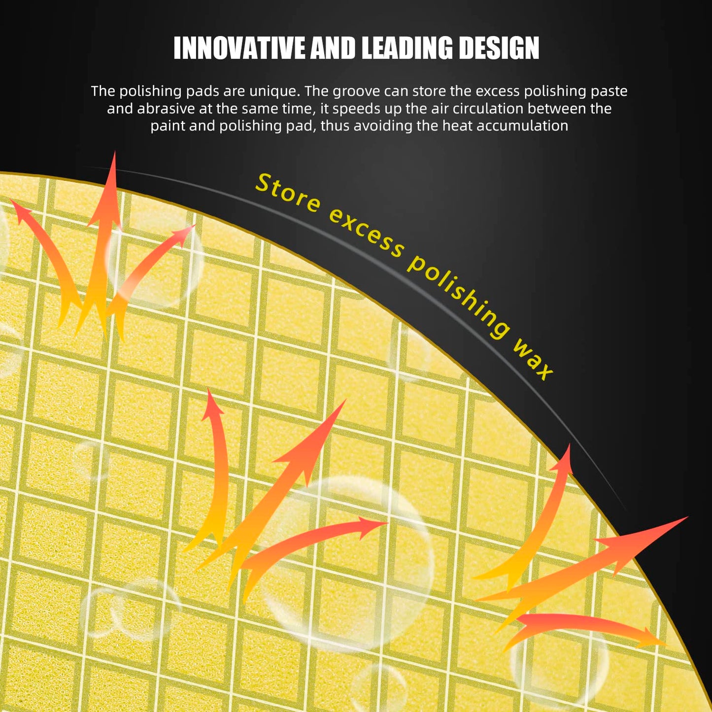 Yellow Medium Cut Pad, Buffing Polishing Pads, SPTA 1Pc 3.5 Inch Face for 3 Inch 80mm Backing Plate Compound Buffing Sponge Pads for Car Buffer Polisher Compounding, Polishing and Waxing - FPTSS3Y