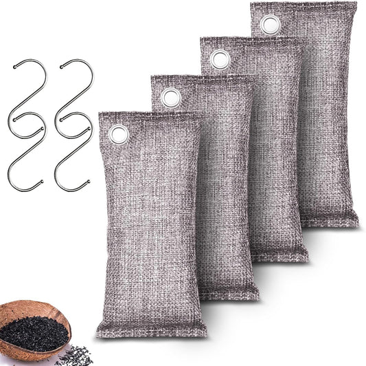 Activated Charcoal Odor Absorber, Odor Eliminator for Strong Odor,Coconut Shell Charcoal Air Purifying Bags for Home Car Closet Pet, Smoke Room Deodorizer