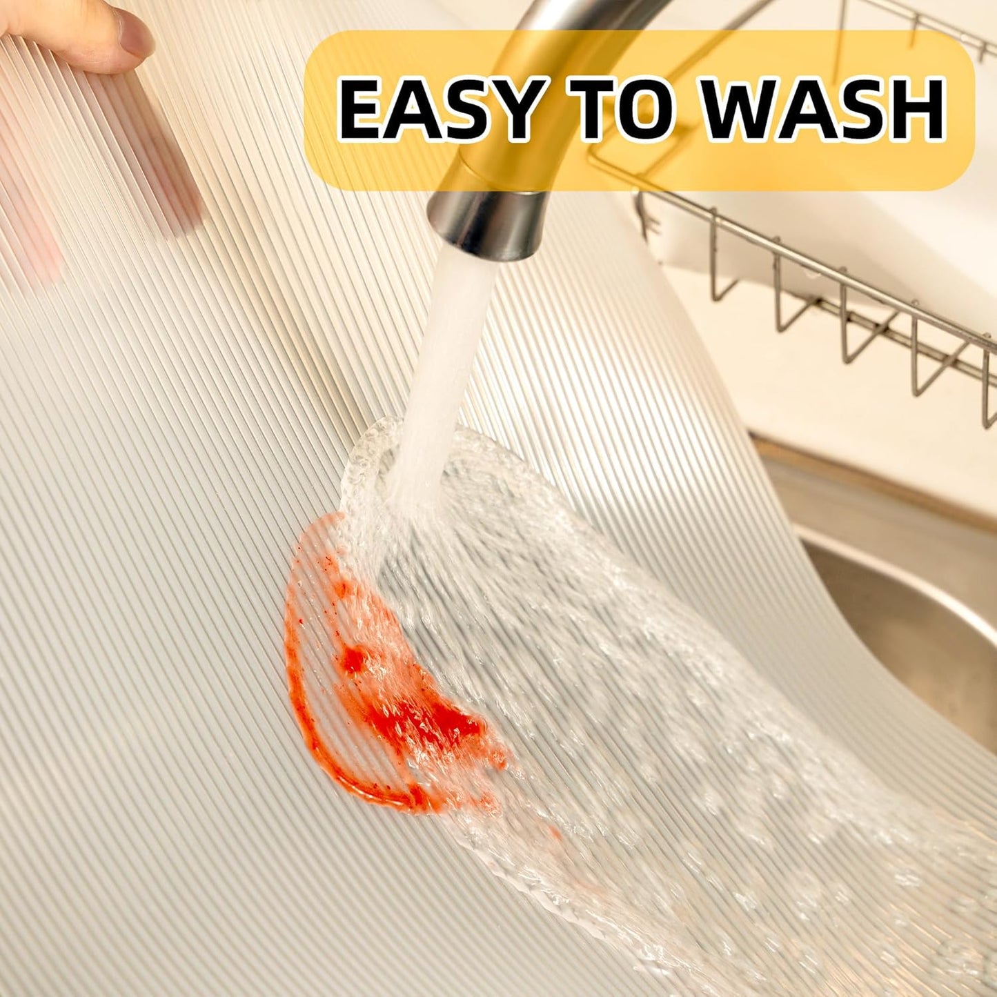 Shelf Liner Non Slip,Non Adhesive Cabinet Liner,Waterproof Drawer Liner,Food-Grade EVA Material for Kitchen Cabinets,Drawers,Refrigerators-Odorless & Easy to Cut-17 x 240 inches x 2 Rolls,Thickened