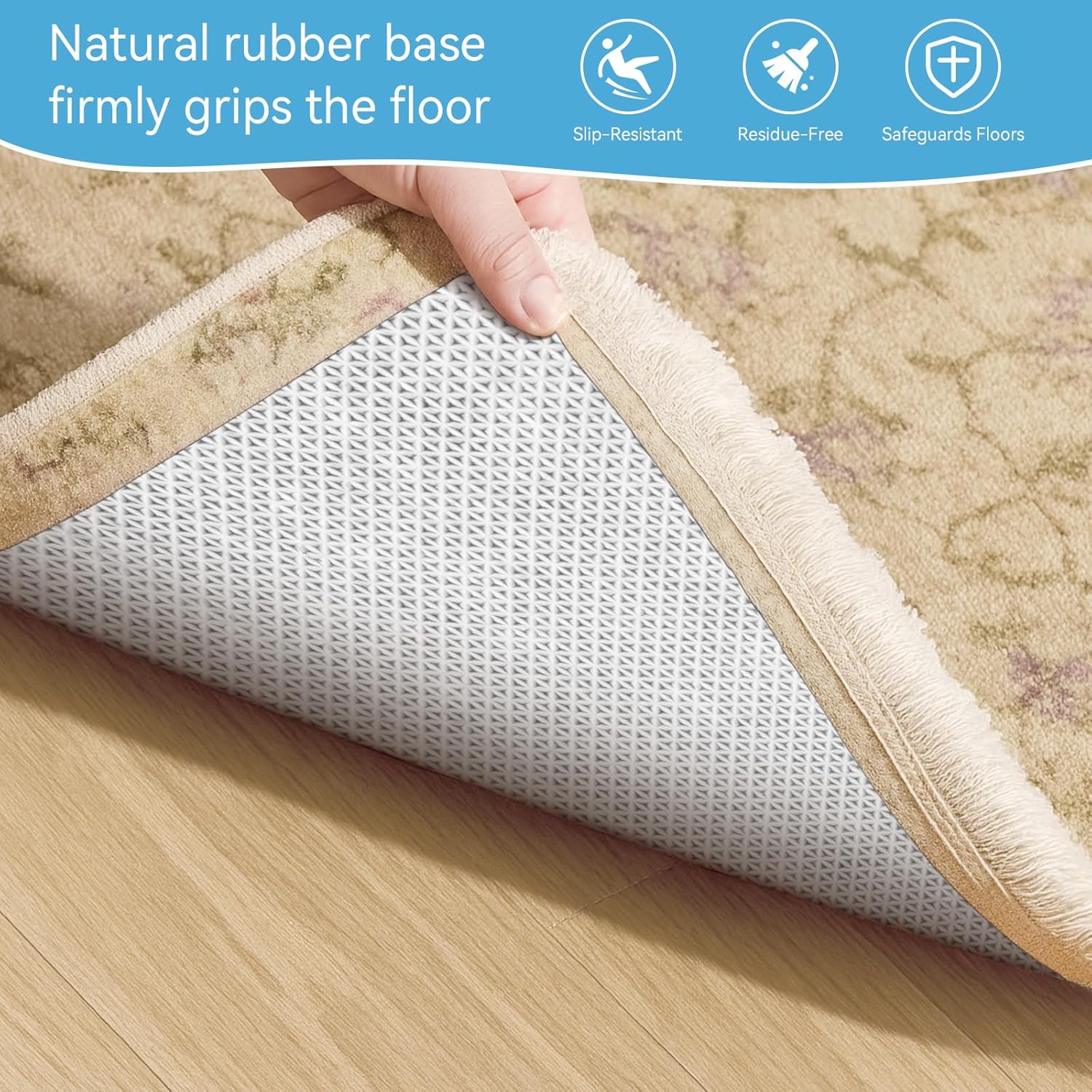 Warmstar 5x7 FT Non Slip Rug Pad,100% Waterproof Felt Rug Pad for Hardwood Floors,1/8” Thick Soft
