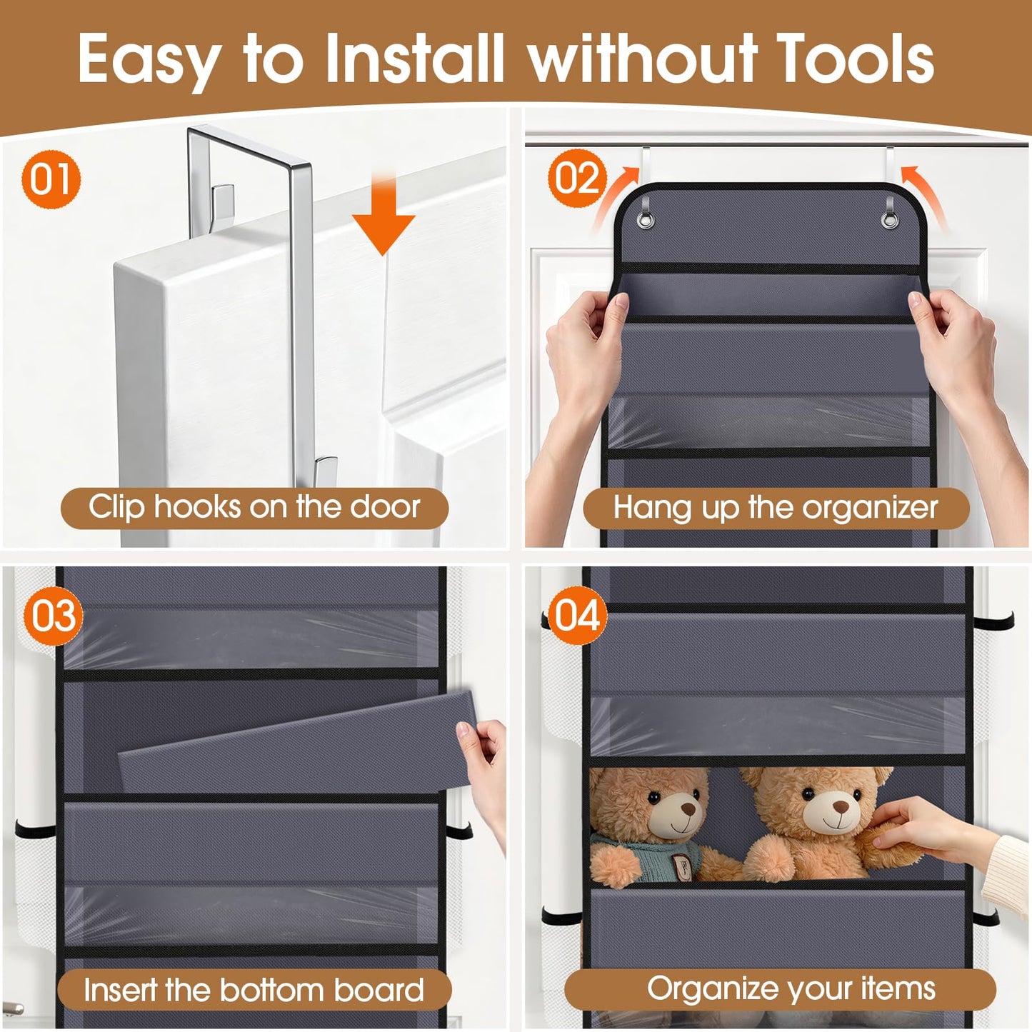 Over The Door Organizer Storage behind Door Hanging Organizer for Nursery