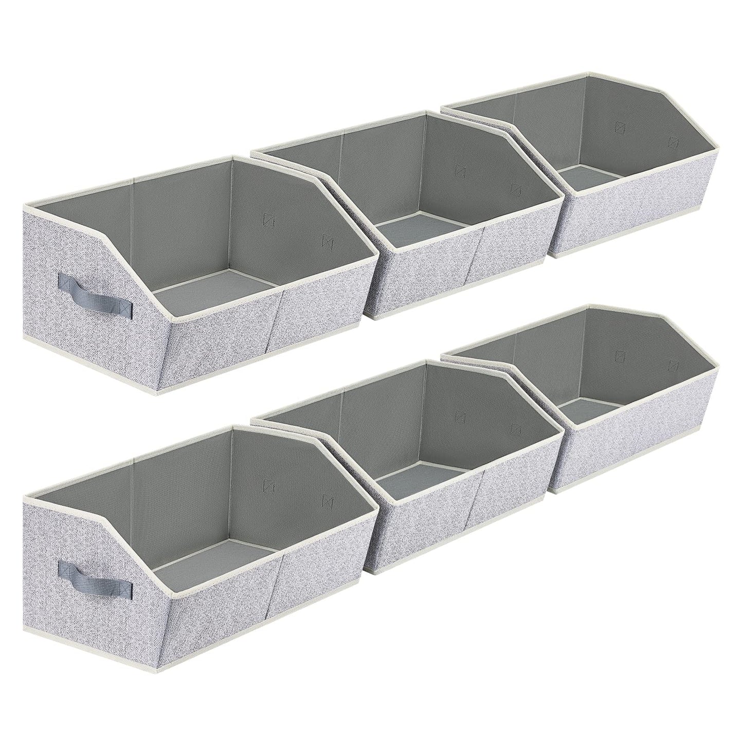 Homsorout Closet Organizers Bins 6 Packs - Large Closet Shelf Organizer with Handles, Fabric