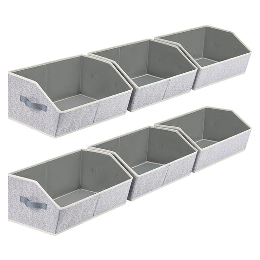 Homsorout Closet Organizers Bins 6 Packs - Large Closet Shelf Organizer with Handles, Fabric