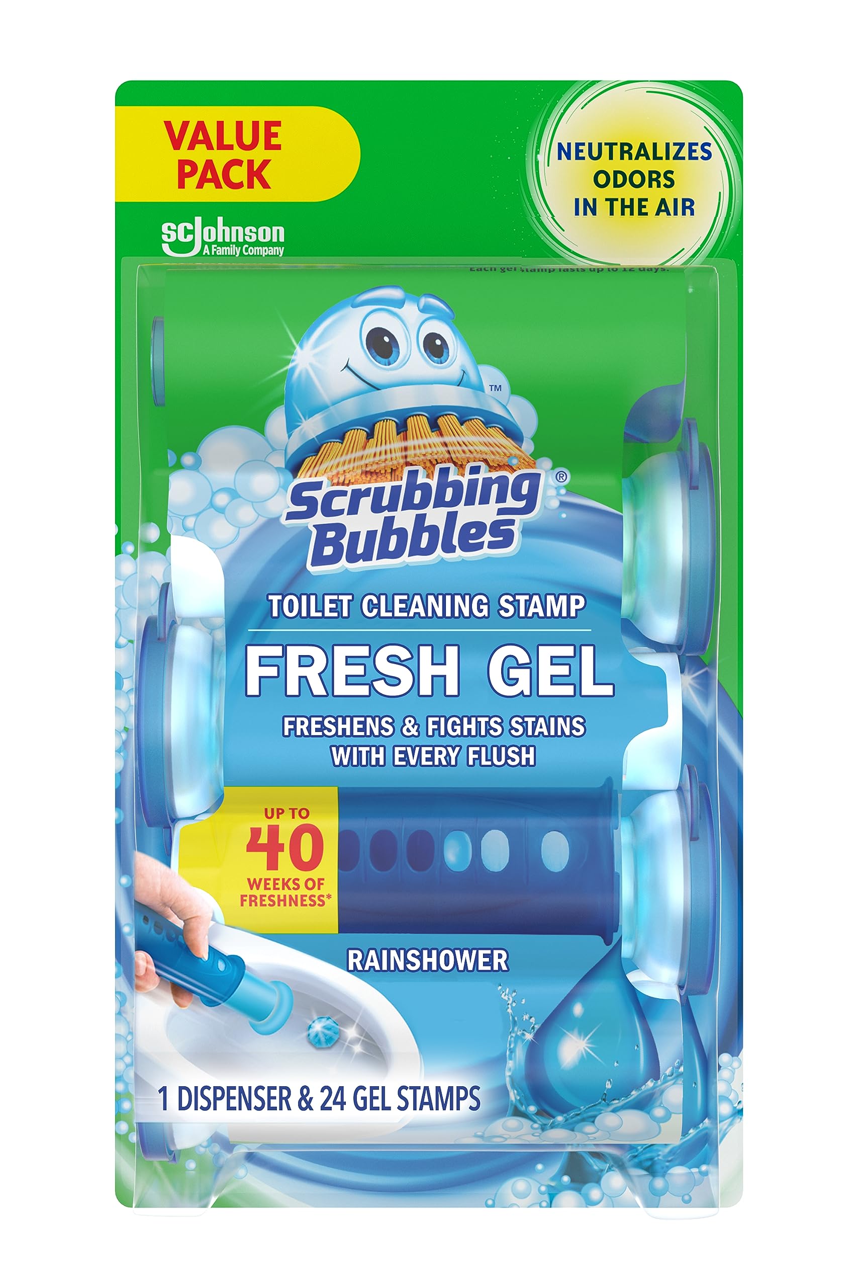 Scrubbing Bubbles Fresh Gel Toilet Bowl Cleaning Stamps, Helps Keep Toilet Clean and Helps Prevent