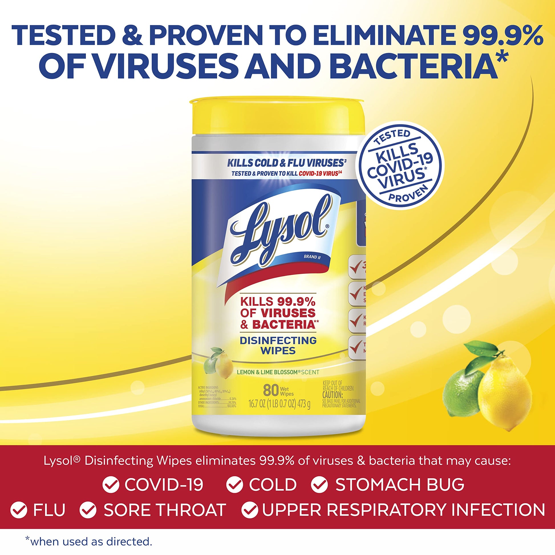 Lysol Disinfectant Wipes, Multi-Surface Antibacterial Cleaning Wipes, For Disinfecting and
