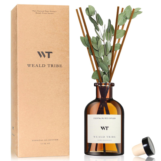 WEALD TRIBE Flower Reed Diffuser Set Eucalyptus & Lavender Scent for Room Bathroom Accessories