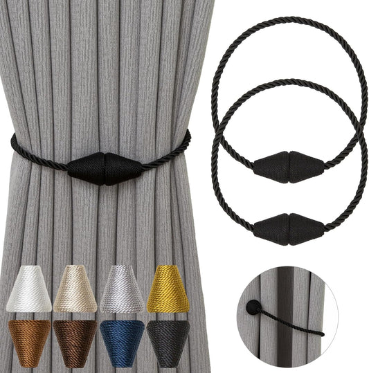 Magnetic Curtain Tiebacks 2 Pack Outdoor Rope Curtain Tie Backs Decorative Window Treatment
