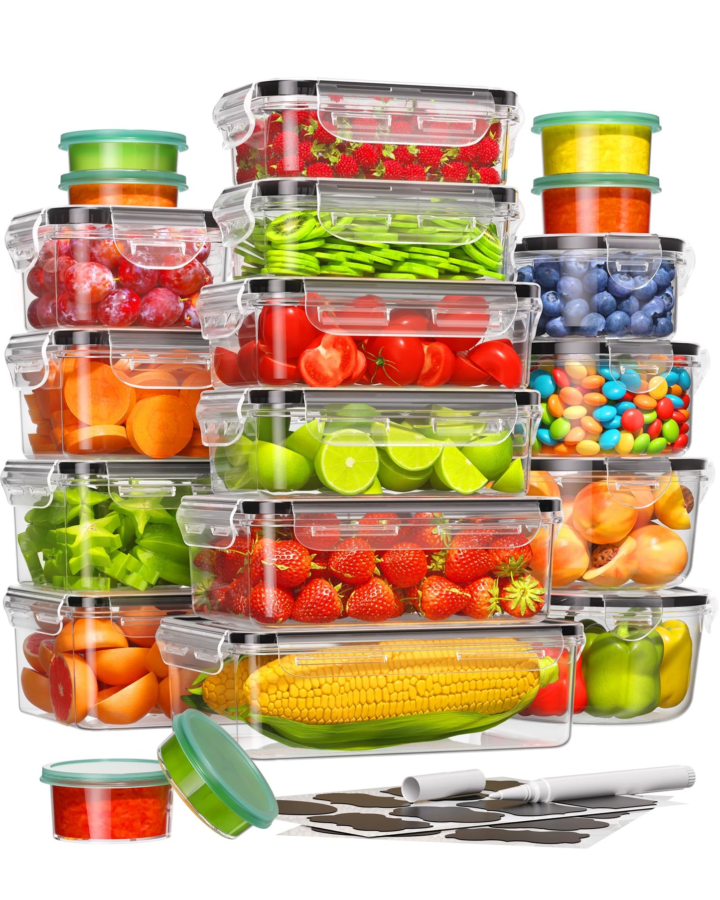 Canfanni 40 Piece Food Storage Containers with Lids, BPA-Free