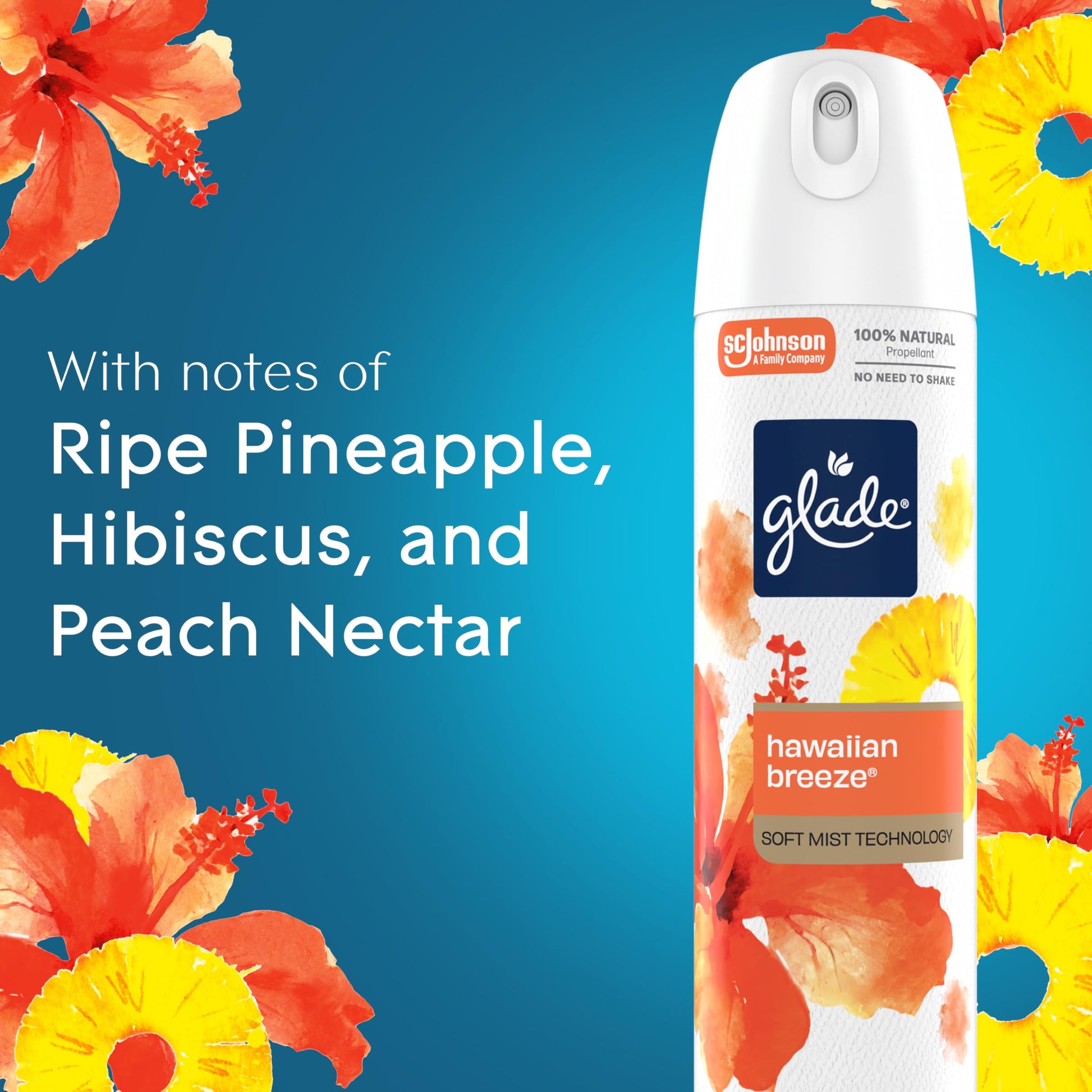 Glade Air Freshener Room Spray, Hawaiian Breeze Scent, Odor Fighting to Deliver Long Lasting
