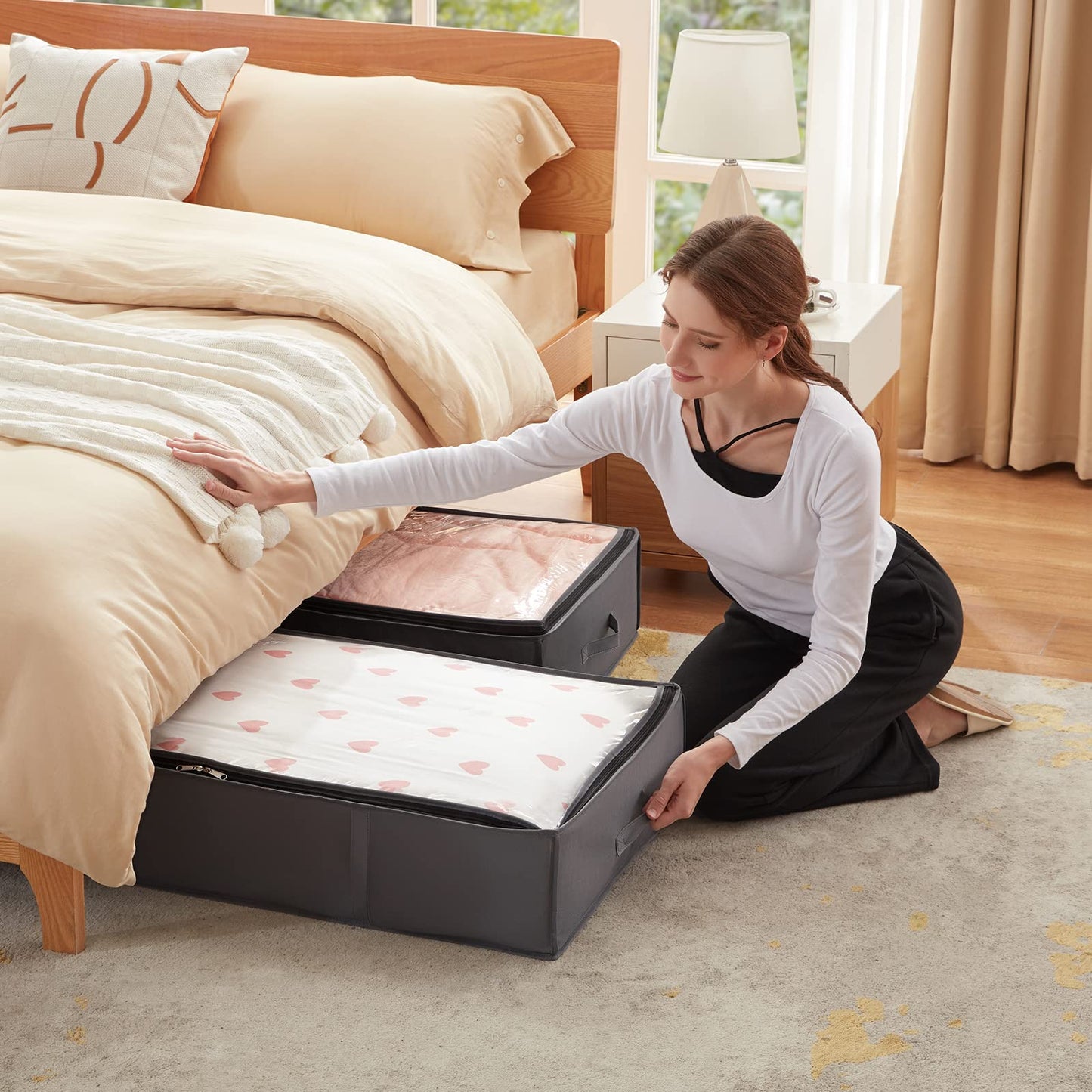 Lifewit 95L 4 Pack Under Bed Storage Containers, Large Capacity Blanket Storage Bags with