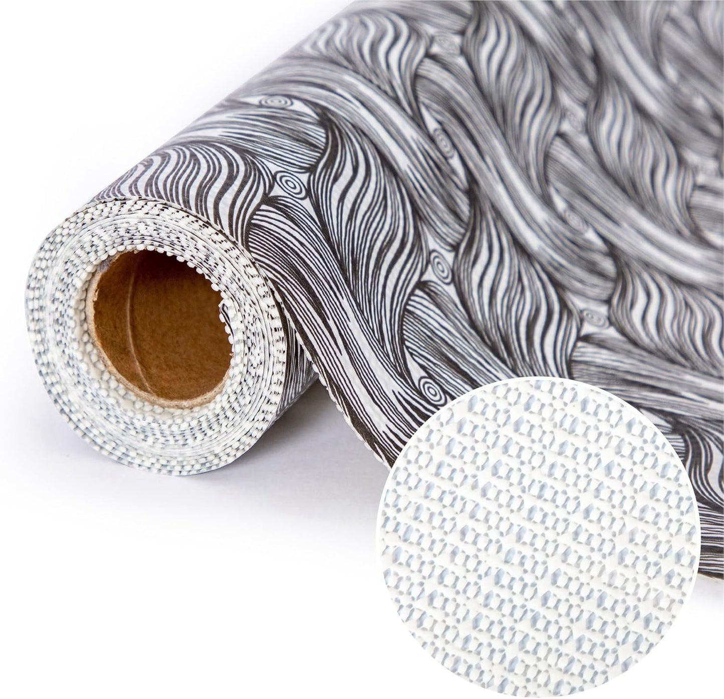 Black 18 Inch x 32 Feet Shelf Liner for Kitchen Cabinets Non Adhesive Kitchen Drawer Liner, Waterproof Shelf Liner Durable Anti-Slip for Kitchen Cabinets Shelf Liner