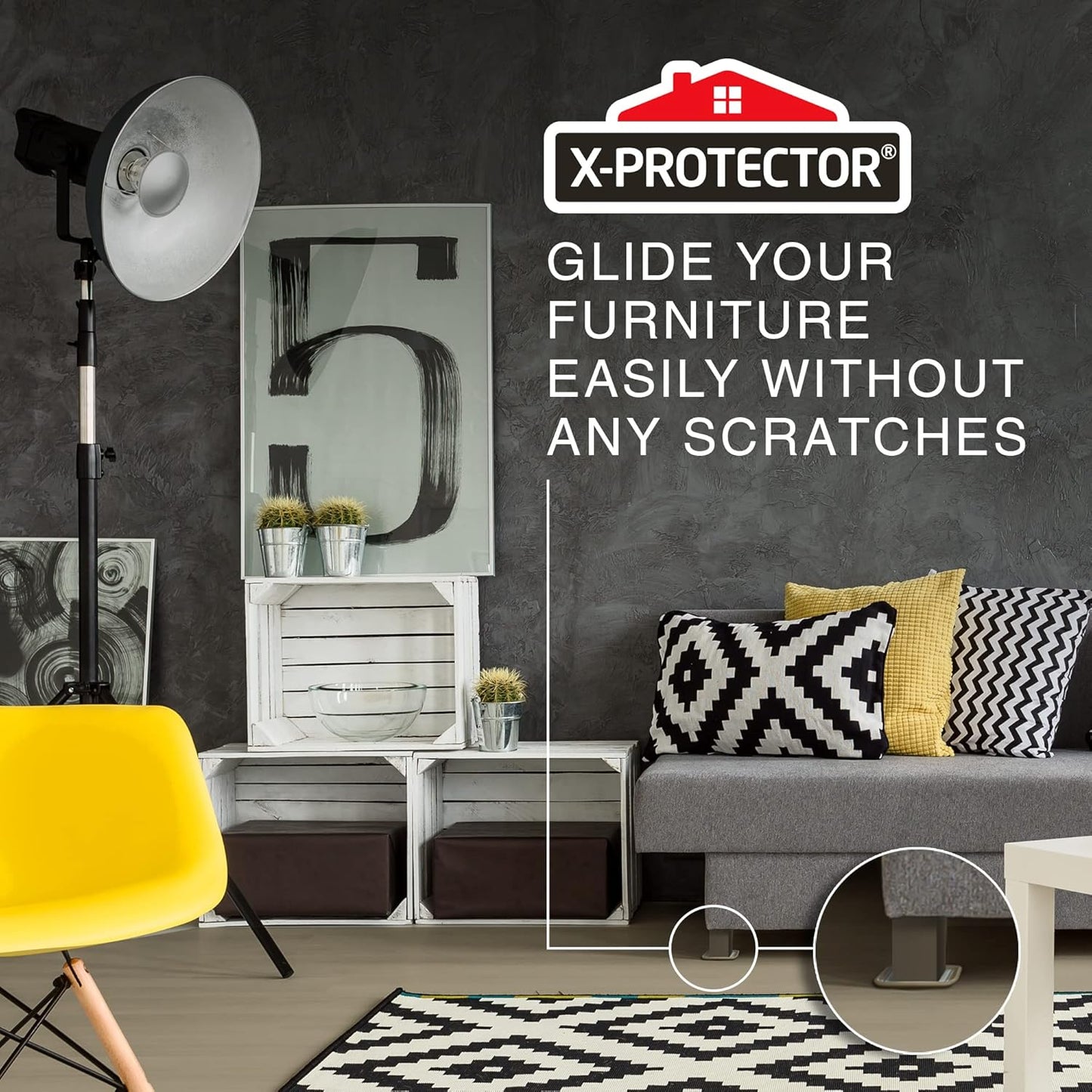 Furniture Sliders for Hardwood Floors X-Protector 12 PCS - 2” Furniture Floor Protectors – Beige Furniture Coasters – Carpeted Pads – Moving Furniture Pads Sliders!