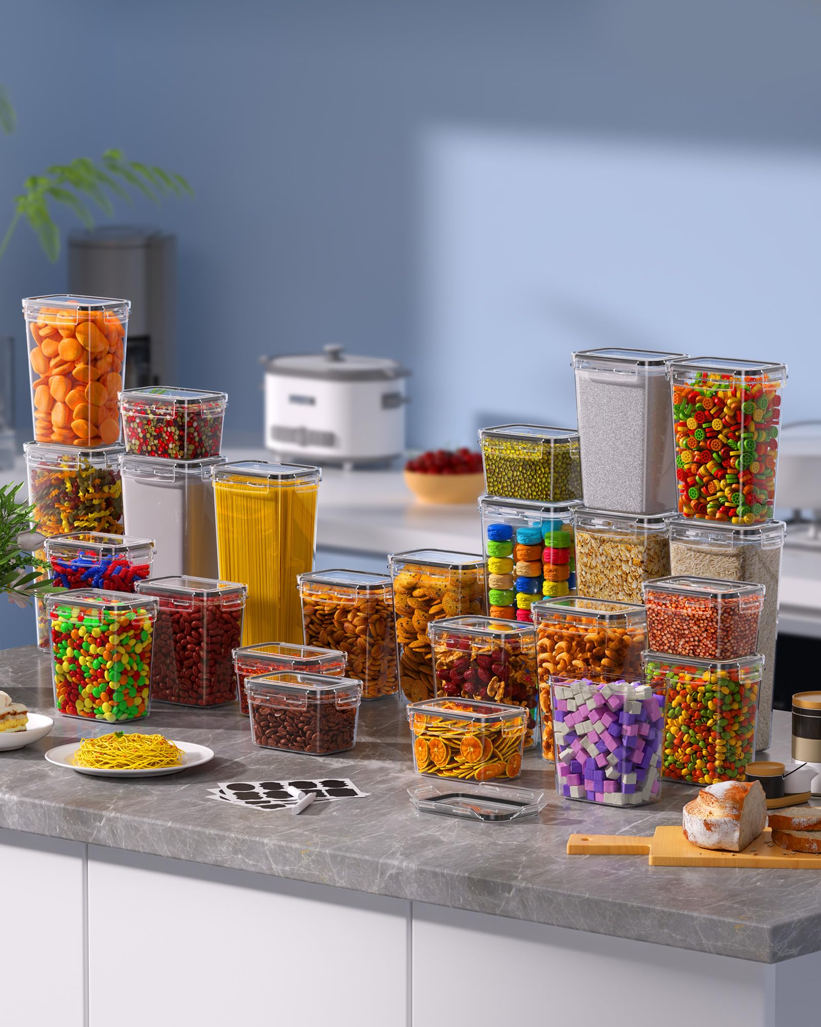 Airtight Food Storage Containers with Lids, 24 PCS Kitchen and Pantry Organization Canisters