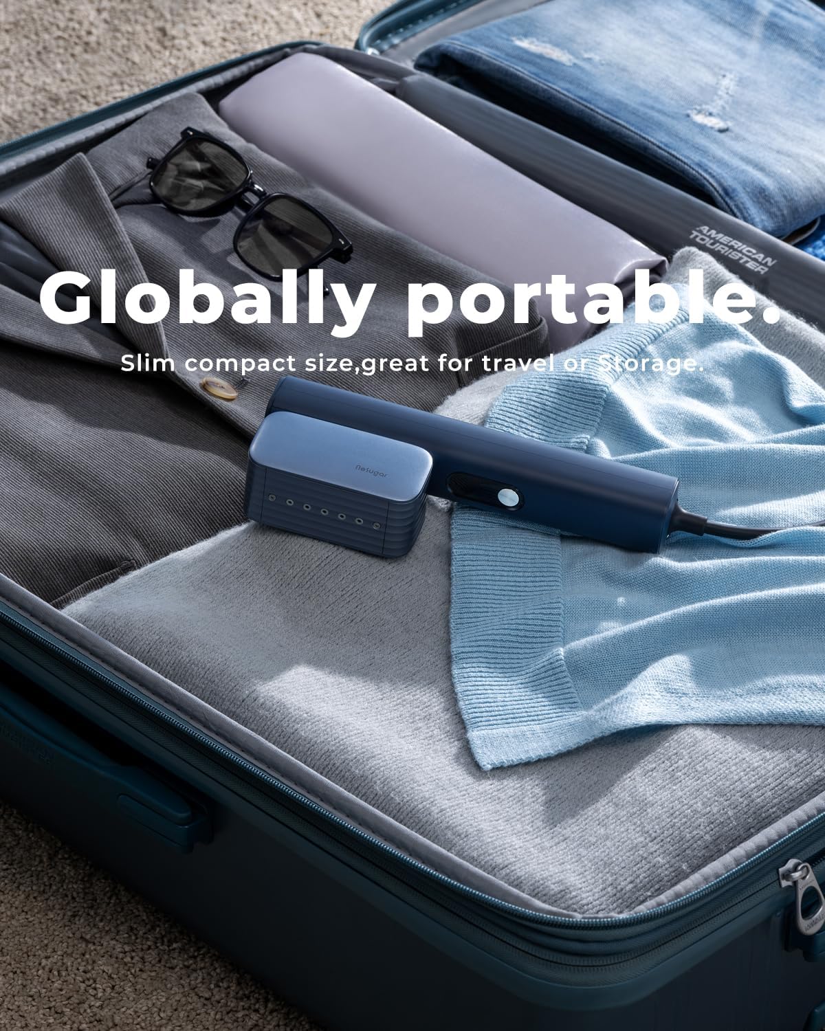 nesugar G2 Pro Smart Handheld Steamer for Clothes – Global Voltage Adaptation, Palm-Sized & Lightweight (0.8lb), Dual Steam Modes, Easy Wrinkle Remover, Auto Shut-Off, for Travel & Home (100-240V)