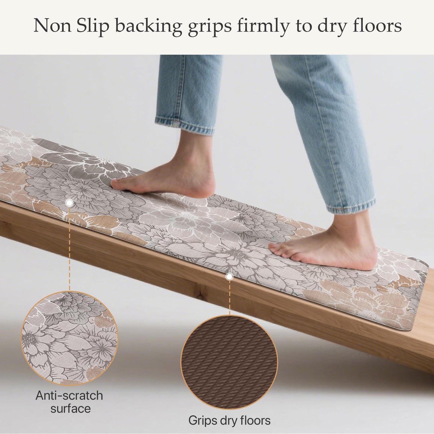 GENIMO Anti Fatigue Kitchen Mats for Floor 2PCS, Cushioned Standing Mats