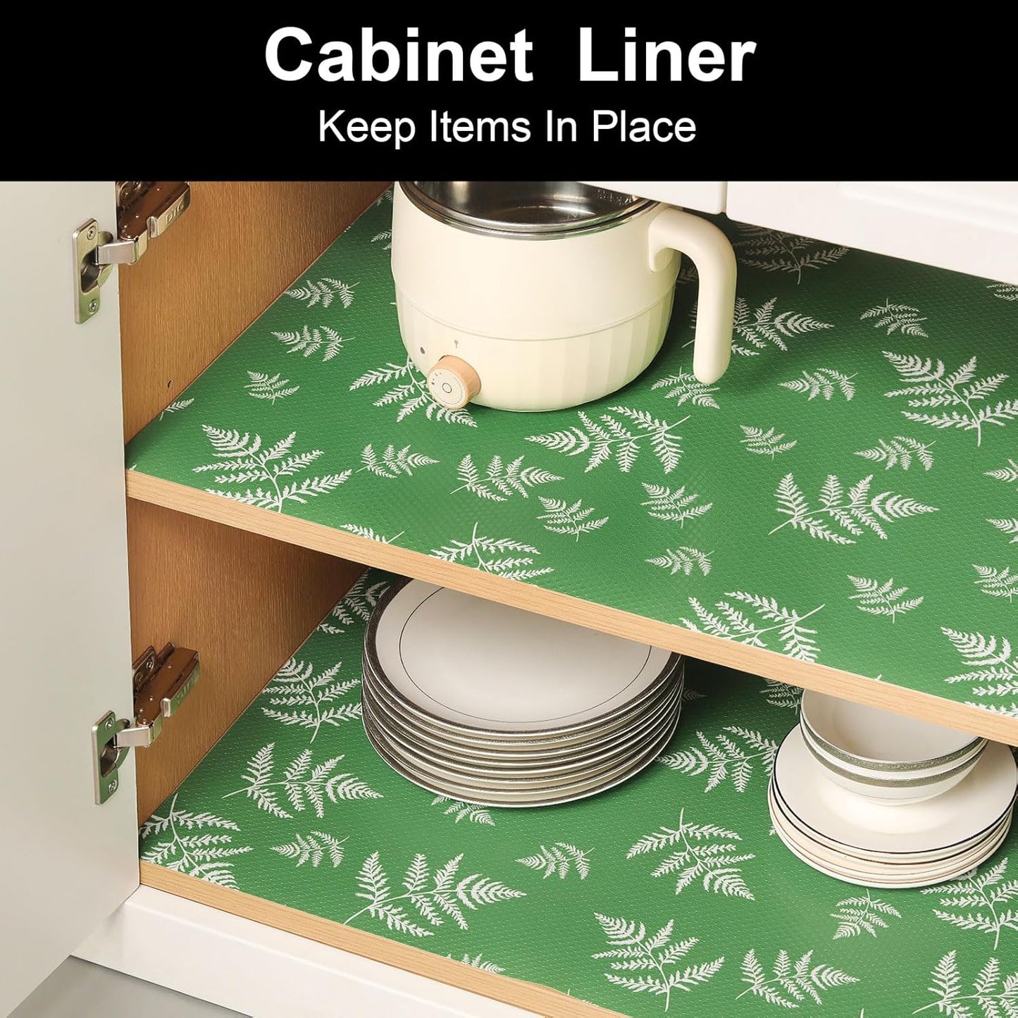 Cooyes Drawer Liner Shelf Liners for Kitchen Cabinets Refrigerator Liners Waterproof & Oil-Proof Kitchen Cupboard Liner Drawer Mats EVA Material Non Adhesive Fridge Liner for Shelves